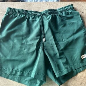 Bather - Green Elastic Waist Swim Trunks